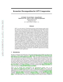 Kronecker Decomposition for GPT Compression