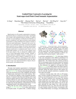 Guided Point Contrastive Learning for Semi-supervised Point Cloud
  Semantic Segmentation
