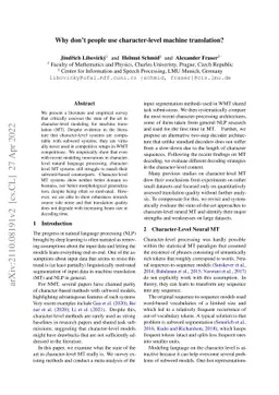 Why don't people use character-level machine translation?