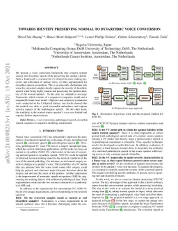Towards Identity Preserving Normal to Dysarthric Voice Conversion