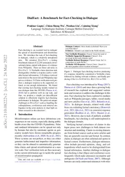 DialFact: A Benchmark for Fact-Checking in Dialogue