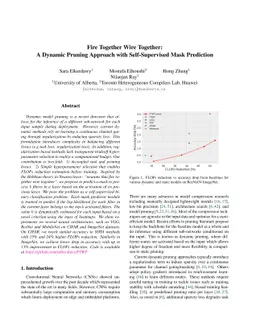Fire Together Wire Together: A Dynamic Pruning Approach with
  Self-Supervised Mask Prediction