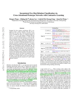 Inconsistent Few-Shot Relation Classification via Cross-Attentional
  Prototype Networks with Contrastive Learning