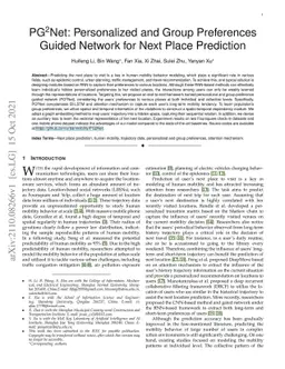 PG$^2$Net: Personalized and Group Preferences Guided Network for Next
  Place Prediction