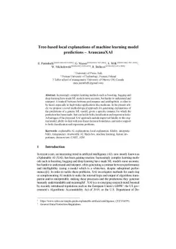Tree-based local explanations of machine learning model predictions,
  AraucanaXAI