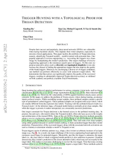 Trigger Hunting with a Topological Prior for Trojan Detection