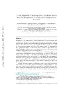 A New Approach for Interpretability and Reliability in Clinical Risk
  Prediction: Acute Coronary Syndrome Scenario