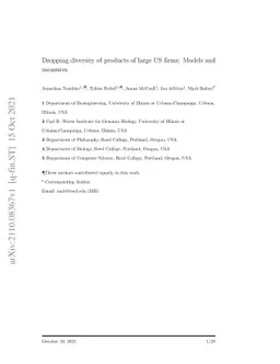 Dropping diversity of products of large US firms: Models and measures