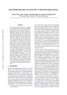 Open Domain Question Answering with A Unified Knowledge Interface