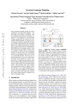 Invariant Language Modeling