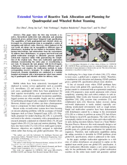 Reactive Task Allocation and Planning for Quadrupedal and Wheeled Robot
  Teaming