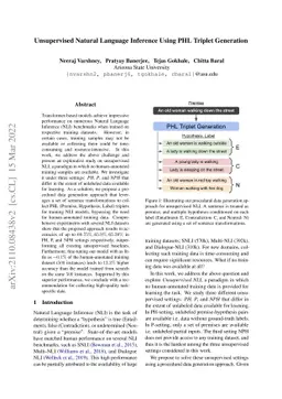 Unsupervised Natural Language Inference Using PHL Triplet Generation