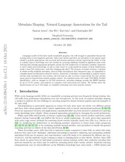 Metadata Shaping: Natural Language Annotations for the Tail
