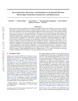 Accelerating Training and Inference of Graph Neural Networks with Fast
  Sampling and Pipelining