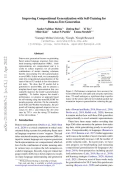 Improving Compositional Generalization with Self-Training for
  Data-to-Text Generation