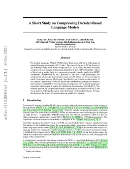 A Short Study on Compressing Decoder-Based Language Models