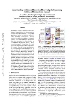 Understanding Multimodal Procedural Knowledge by Sequencing Multimodal
  Instructional Manuals