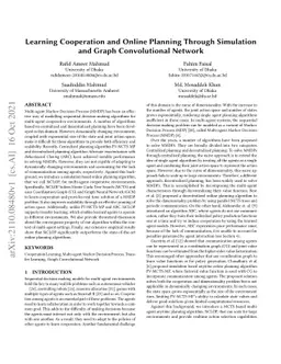 Learning Cooperation and Online Planning Through Simulation and Graph
  Convolutional Network