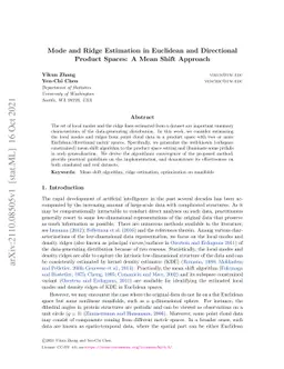 Mode and Ridge Estimation in Euclidean and Directional Product Spaces: A Mean Shift Approach