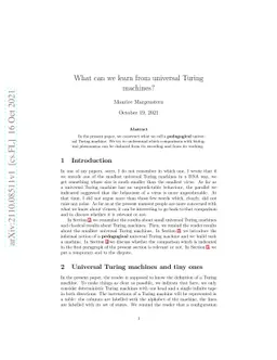 What can we learn from universal Turing machines?