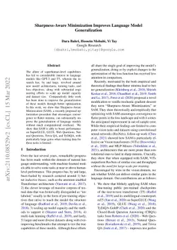 Sharpness-Aware Minimization Improves Language Model Generalization