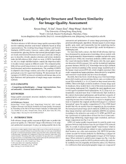 Locally Adaptive Structure and Texture Similarity for Image Quality
  Assessment