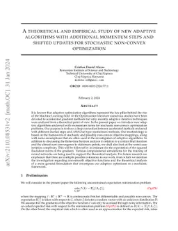 A theoretical and empirical study of new adaptive algorithms with
  additional momentum steps and shifted updates for stochastic non-convex
  optimization