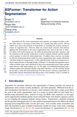 ASFormer: Transformer for Action Segmentation