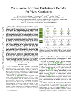 Visual-aware Attention Dual-stream Decoder for Video Captioning