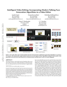 Intelligent Video Editing: Incorporating Modern Talking Face Generation
  Algorithms in a Video Editor
