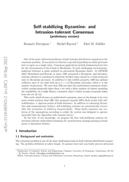 Self-stabilizing Byzantine- and Intrusion-tolerant Consensus