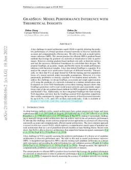 GradSign: Model Performance Inference with Theoretical Insights
