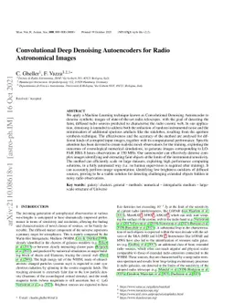 Convolutional Deep Denoising Autoencoders for Radio Astronomical Images