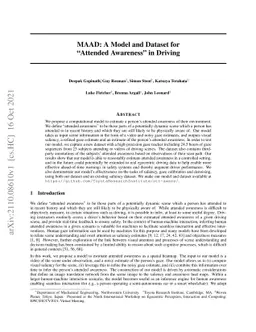 MAAD: A Model and Dataset for "Attended Awareness" in Driving