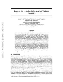 Deep Active Learning by Leveraging Training Dynamics