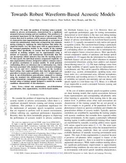 Towards Robust Waveform-Based Acoustic Models