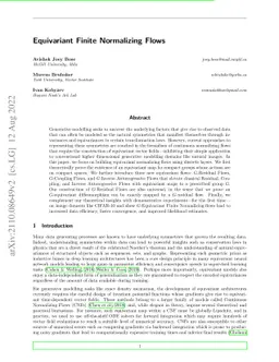 Equivariant Finite Normalizing Flows