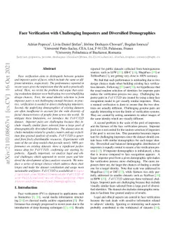 Face Verification with Challenging Imposters and Diversified
  Demographics
