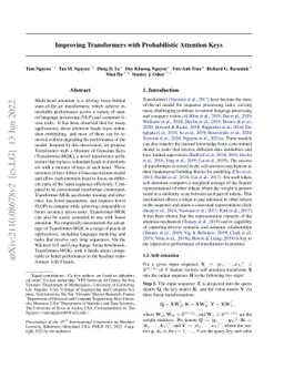 Improving Transformers with Probabilistic Attention Keys