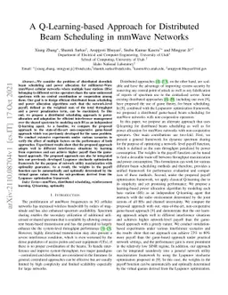A Q-Learning-based Approach for Distributed Beam Scheduling in mmWave
  Networks