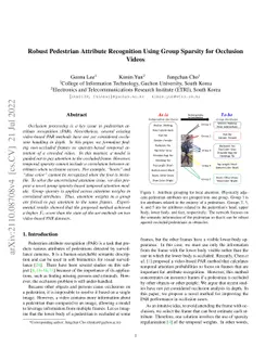 Robust Pedestrian Attribute Recognition Using Group Sparsity for
  Occlusion Videos