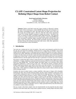 CLASP: Constrained Latent Shape Projection for Refining Object Shape
  from Robot Contact