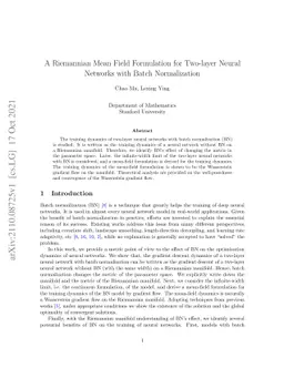 A Riemannian Mean Field Formulation for Two-layer Neural Networks with
  Batch Normalization