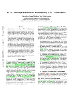S-Cyc: A Learning Rate Schedule for Iterative Pruning of ReLU-based
  Networks