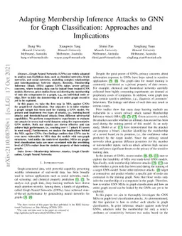 Adapting Membership Inference Attacks to GNN for Graph Classification:
  Approaches and Implications