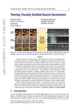 Taming Visually Guided Sound Generation
