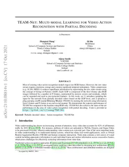 TEAM-Net: Multi-modal Learning for Video Action Recognition with Partial
  Decoding