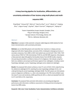 A deep learning pipeline for localization, differentiation, and
  uncertainty estimation of liver lesions using multi-phasic and multi-sequence
  MRI