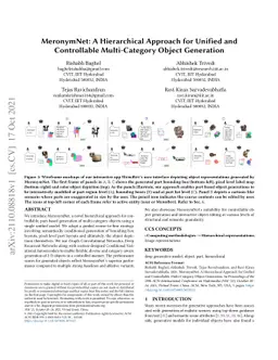 MeronymNet: A Hierarchical Approach for Unified and Controllable
  Multi-Category Object Generation