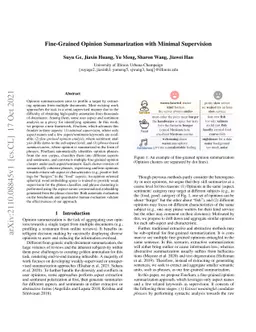 Fine-Grained Opinion Summarization with Minimal Supervision